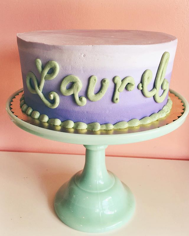Lavender ombre buttercream birthday cake